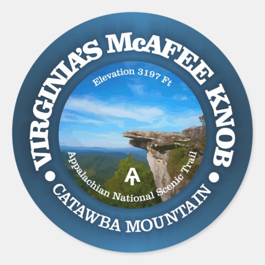 McAfee Knob Ronde Sticker (Voorkant)