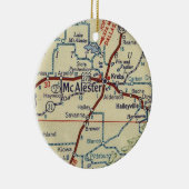 McAlester OK Retro Map Keramisch Ornament (Rechts)