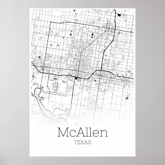 McAllen Map - Texas - City Map Poster (Voorkant)