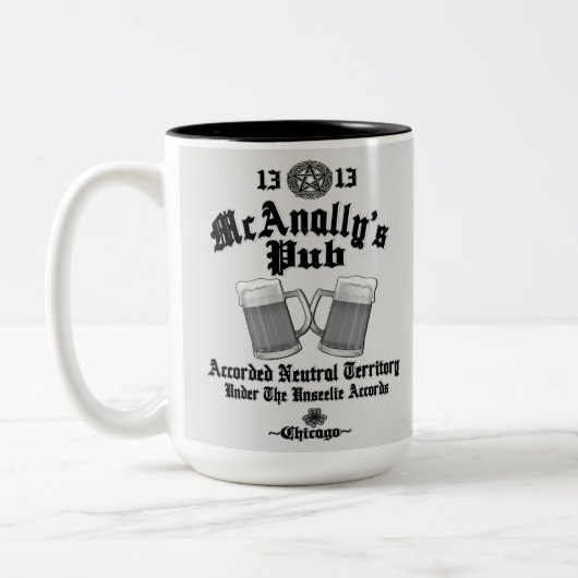 McAnally's Pub Black Logo Tweekleurige Koffiemok (Links)