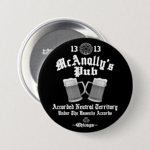 McAnally's Pub Witte Logo Ronde Button 7,6 Cm