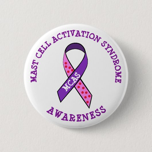 MCAS Mast Cell Activation Syndrome Awareness Ronde Button 5,7 Cm (Voorkant)