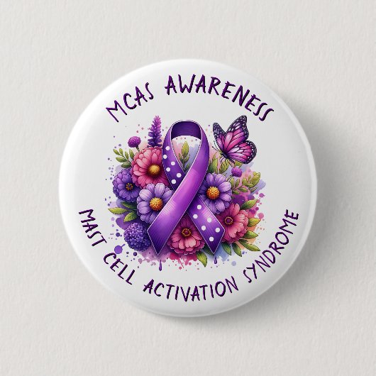 MCAS Mast Cell Activation Syndrome Awareness Ronde Button 5,7 Cm (Voorkant)