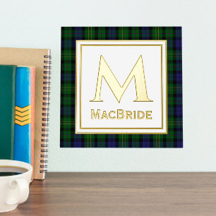 McBride Clan Tartan Pset Monogram Folie Prints