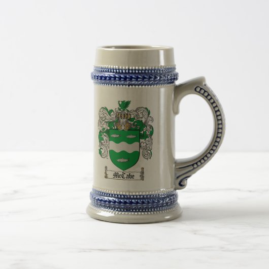 McCabe Coat of Arms Stein / McCabe Crest Stein Bierpul (Rechts)