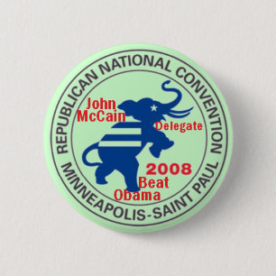 McCAIN Convention anti-OBAMA-Button Ronde Button 5,7 Cm