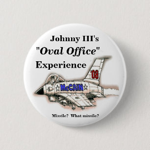 McCain Jet plane cartoon, "Oval Kantoor", Exper... Ronde Button 5,7 Cm