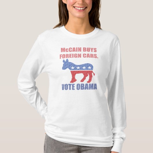 McCain koopt buitenlandse auto's Shirt Obama (Voorkant)