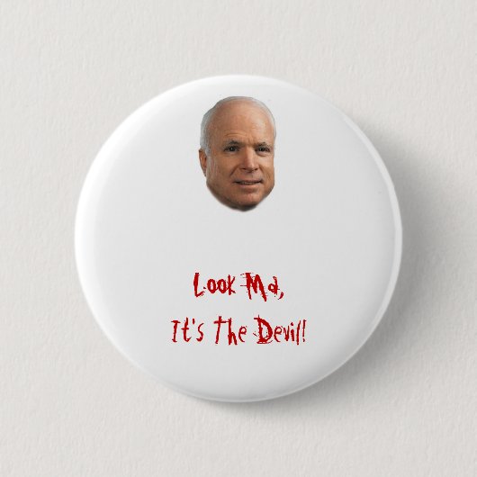 McCain, luister Ma, het is de duivel! Ronde Button 5,7 Cm (Voorkant)