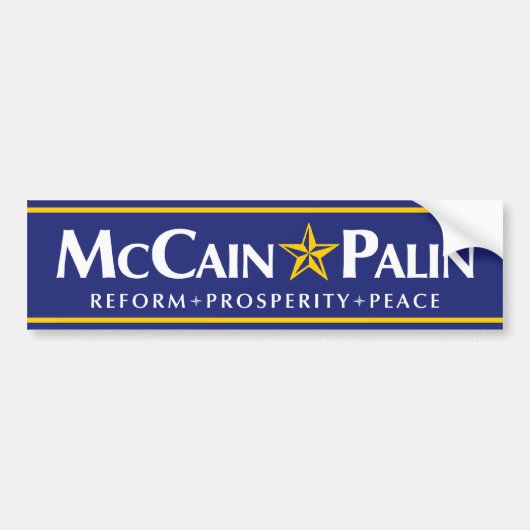 McCain-Palin-Bumpersticker Bumpersticker (Voorkant)