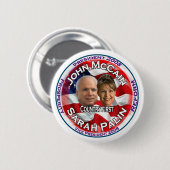 McCain Palin Land First Ronde Button 5,7 Cm (Voorkant /achterkant)