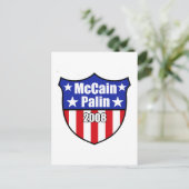 McCain Palin Shield Briefkaart (Staand voorkant)