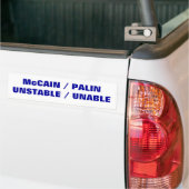 McCAIN / PALINUNSTABLE / ONABLE Bumpersticker (Op Truck)
