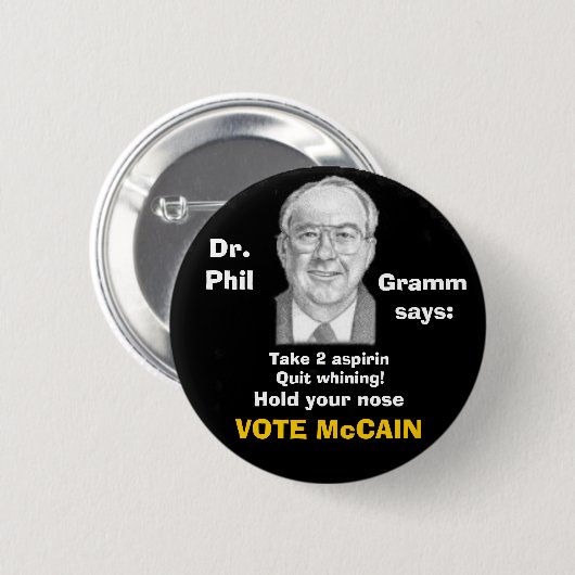 McCain/ Phil Gramm Button (Voorkant /achterkant)