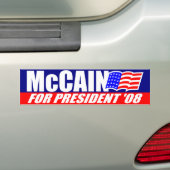 McCain voor de Bumpersticker van President 2008 (Op auto)