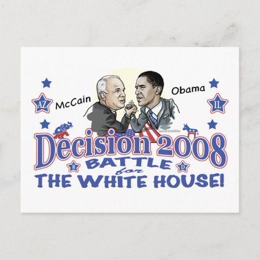 McCain vs Obama 2008 Briefkaart (Voorkant)