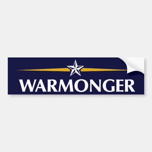 McCain Warmonger Bumpersticker (Voorkant)