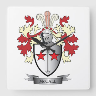 McCall Family Crest Coat of Arms Vierkante Klok