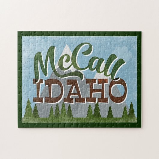 McCall Idaho Fun Retro Snowy Mountains Legpuzzel (Horizontaal)