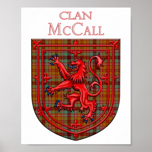 McCall Tartan Scottish Plaid Lion Rampant Poster (Voorkant)