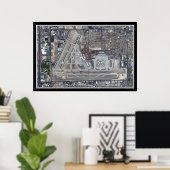 McCarran Intl Airport Las Vegas Satellite Map Poster (Thuiskantoor)