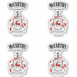 McCarthy Crest Ierse vertaling en betekenis (x4) Sticker