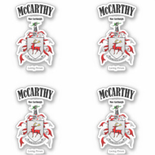 McCarthy Crest Ierse vertaling en betekenis (x4) Sticker