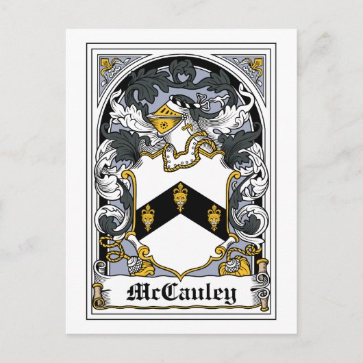 McCauley Family Crest Briefkaart (Voorkant)