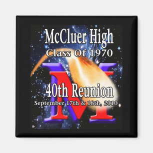 McCluer High Class of '70 40th Reunion Magnet Magneet