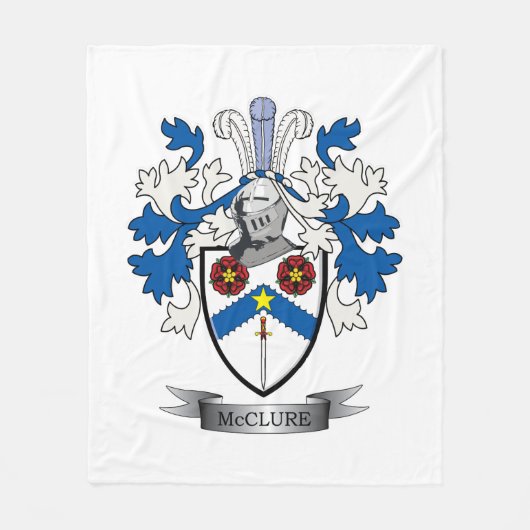 McClure Family Crest Coat of Arms Fleece Deken (Voorkant)