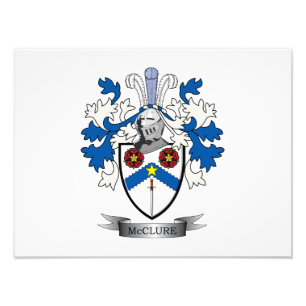McClure Family Crest Coat of Arms Foto Afdruk