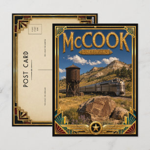 McCook Nebraska Vintage Art Deco Gouden Tijdperk Briefkaart