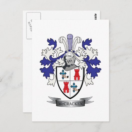 McCracken Family Crest Coat of Arms Briefkaart (Voorkant / Achterkant)