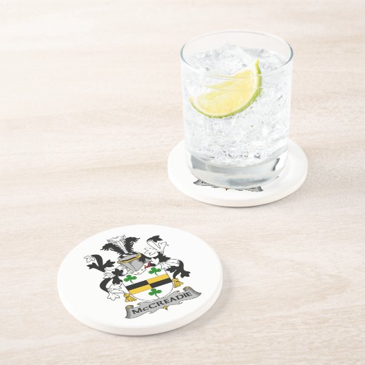 McCreadie Family Crest Zandsteen Onderzetter (Zijkant)