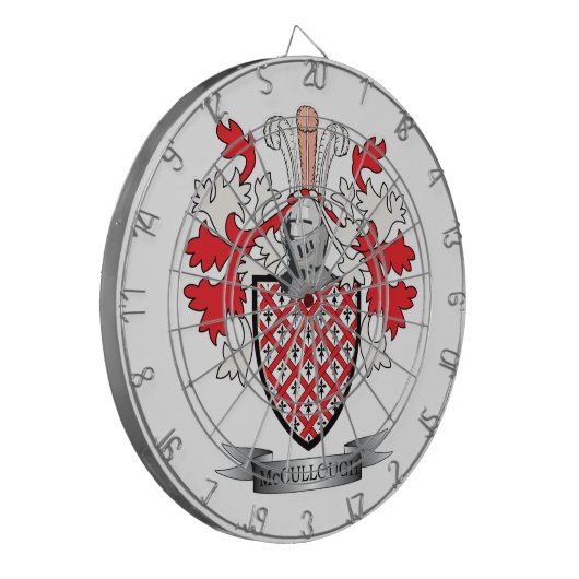 McCulloch Family Crest Coat of Arms Dartbord (Voorkant Links)