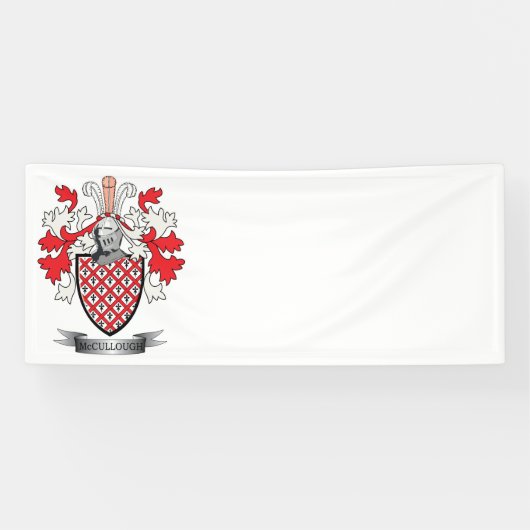 McCulloch Family Crest Coat of Arms Spandoek (Horizontaal)