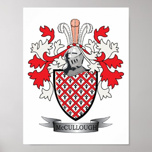 McCullough Family Crest Coat of Arms Poster (Voorkant)