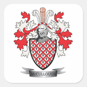 McCullough Family Crest Coat of Arms Vierkante Sticker
