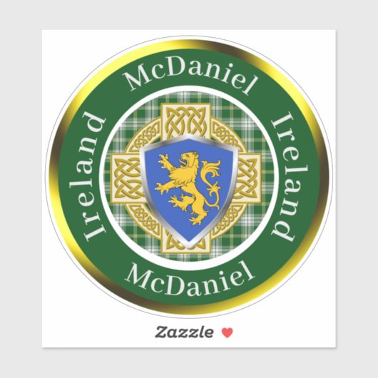 McDaniel Shield en Celtic Cross gepersonaliseerd Sticker (Vel)