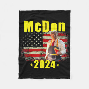 Mcdon 2024 Grappige Donald Trump Franse Frites Kok Fleece Deken