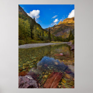 McDonald Creek in de herfst met Garden Wall Poster
