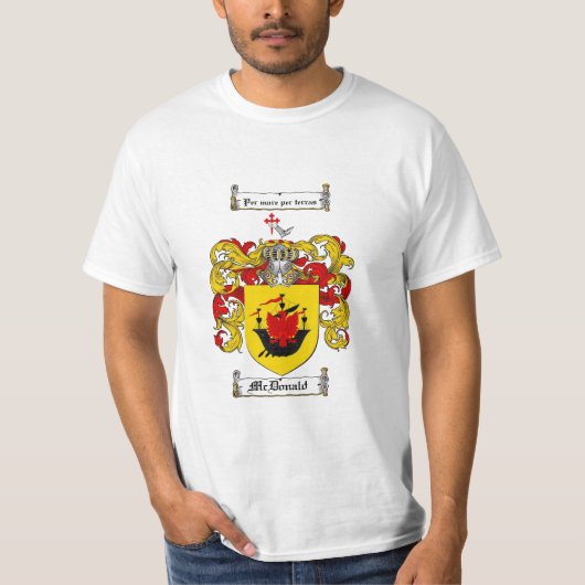 McDonald Family Crest - McDonald Coat of Arms T-shirt (Voorkant)