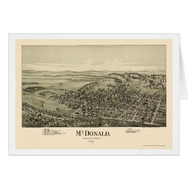 McDonald, PA Panoramic Map - 1897 (Voorkant Horizontaal)