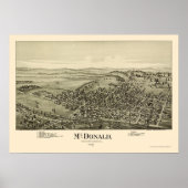 McDonald, PA Panoramic Map - 1897 Poster (Voorkant)