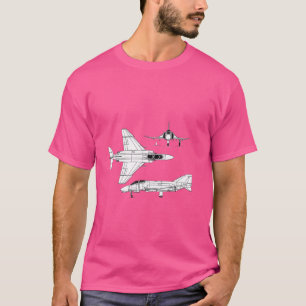 McDonnell Douglas F-4 Phantom II Blueprint Vliegtu T-shirt