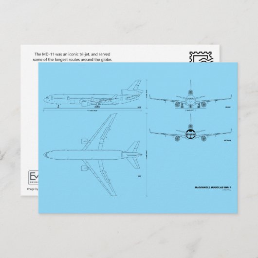 McDonnell Douglas MD-11 Carte postale (Devant / Derrière)