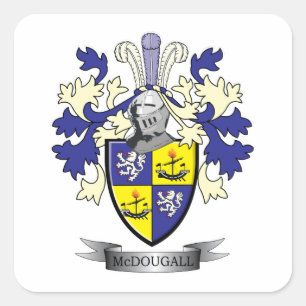 McDougall Family Crest Coat of Arms Vierkante Sticker