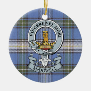 McDowell Crest + Tartan Circle Ornament