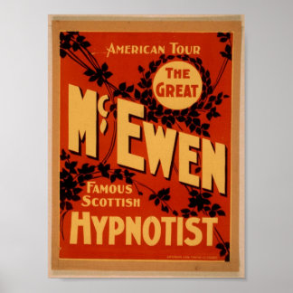 McEwen, 'Hypnotist'  theater Poster