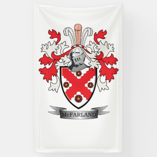 McFarland Family Crest Coat of Arms Spandoek (Verticaal)